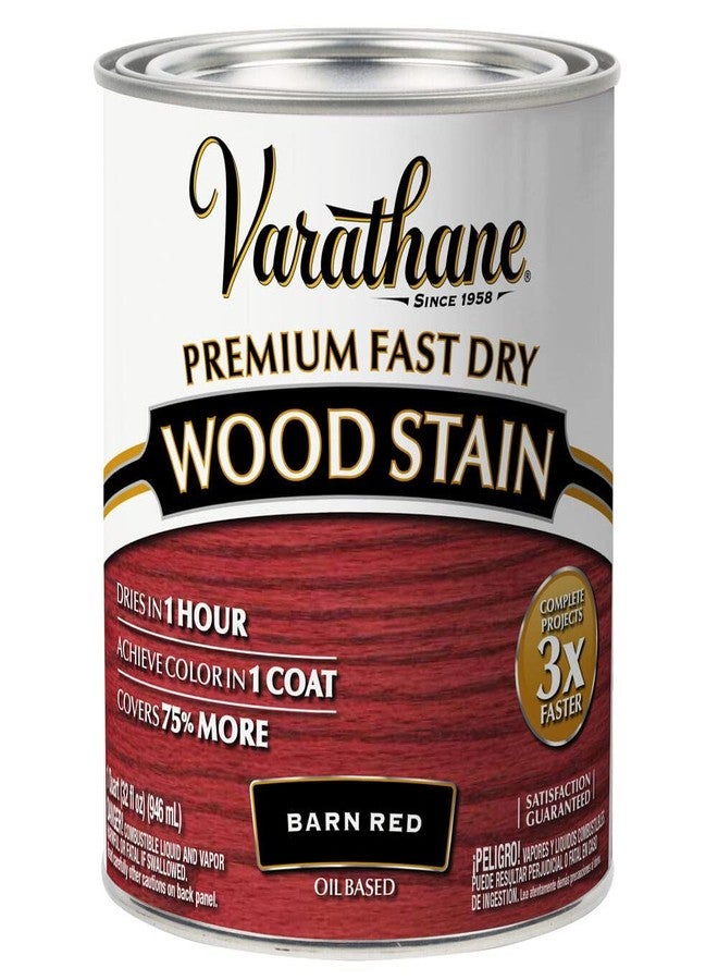 فاراثان Rust-Oleum Varathane 307414 Premium Fast Dry Wood Stain, BARN RED, (Quart/946ml) - Image 1